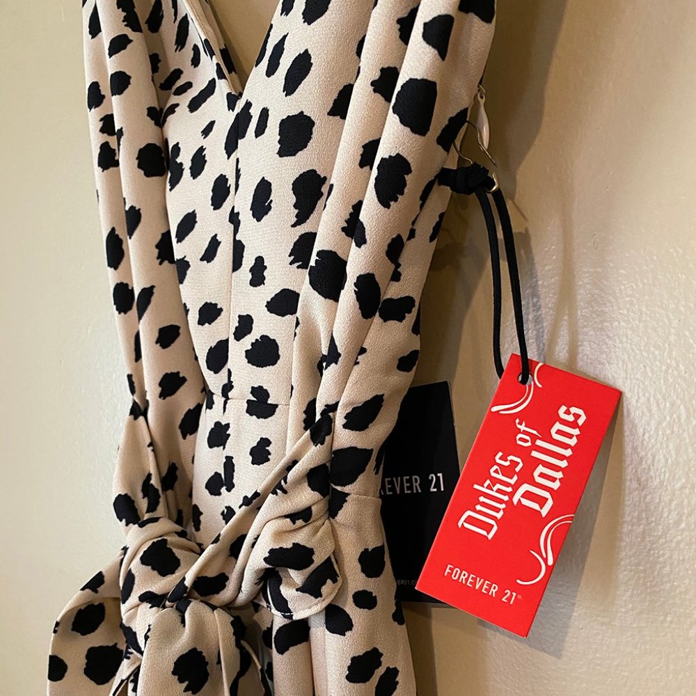 Cheetah Leopard Spaghetti Strap Romper w Tie Belt